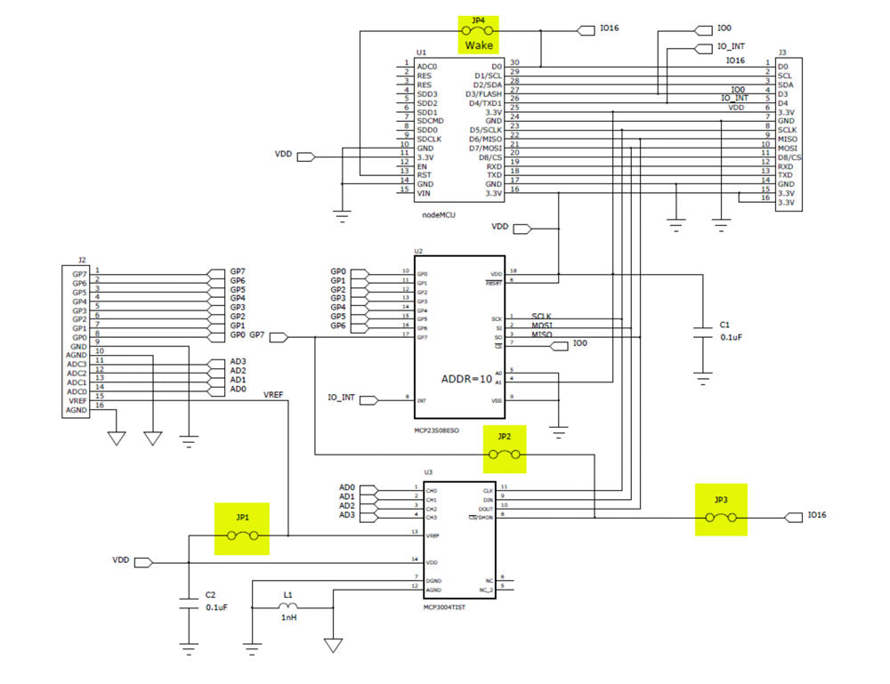 IO and ADC Expansion Baseboard with NodeMCU ESP-12E (ESP8266) Wi-Fi Module for Electronic Circuit Prototyping and New Product Development